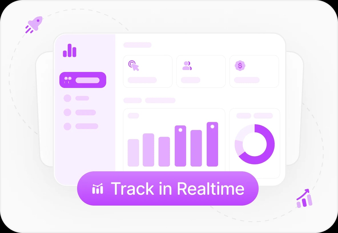 Dashboard tracking affiliate clicks, referrals, and conversions in real time